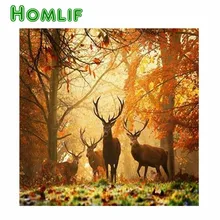 5d diy пользовательские алмазная живопись набор для картин из алмазов eigen foto Осенние олени полный квадратный стежок Алмазная вышивка мозаика
