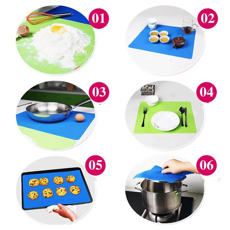 Silicone Mats Baking Liner Best Silicone Oven Mat Heat Insulation Pad Bakeware Kid Table Mat HG99