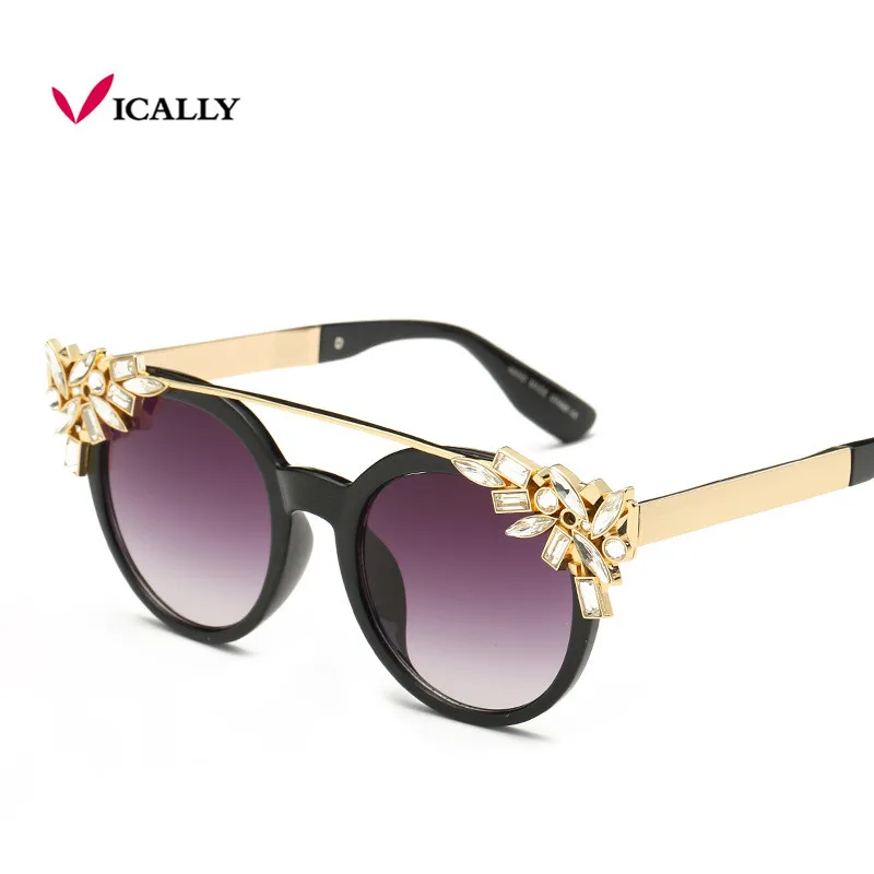 Высокое Качество Двухбалочный солнцезащитные очки «кошачий глаз» Для женщин Брендовая Дизайнерская обувь Винтаж солнцезащитные очки с бриллиантами UV400 Oculos Gafas De Sol