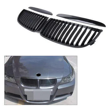 

Car Matt Black Front Grille Kidney Grill For BMW E90 E91 3 Seires 320i 335i 2005 2006 2007 2008 4DR ABS Plastic Left & Right