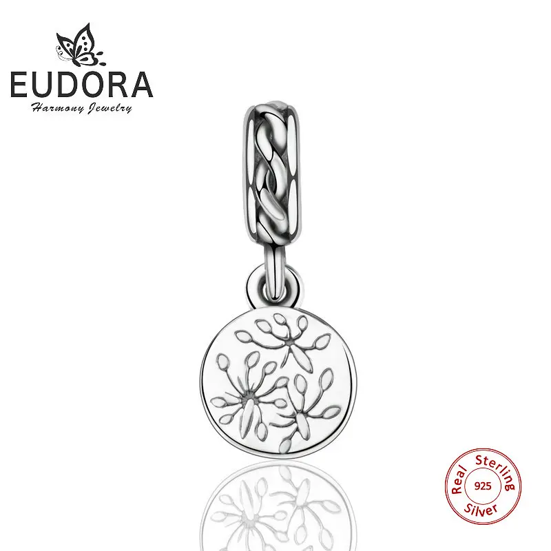 

Eudora New 925 Sterling Silver Summer Dandelion Flower Charms fit Bangles & Bracelets Women Fashion Jewelry Pendant Unique gift