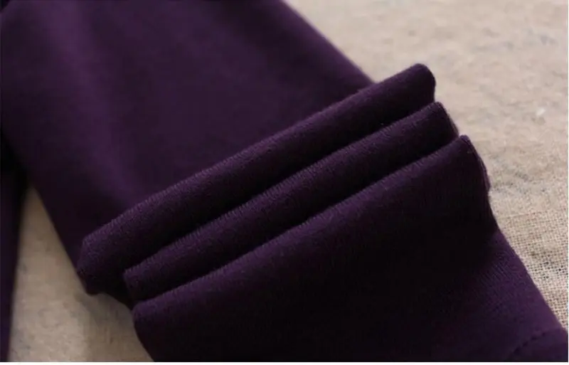 COOTELILI 80-130cm Lace Tutu Skirt Leggings Girls Winter Fleece Velvet Children's Pants Kids Trousers Purple Black  (4)