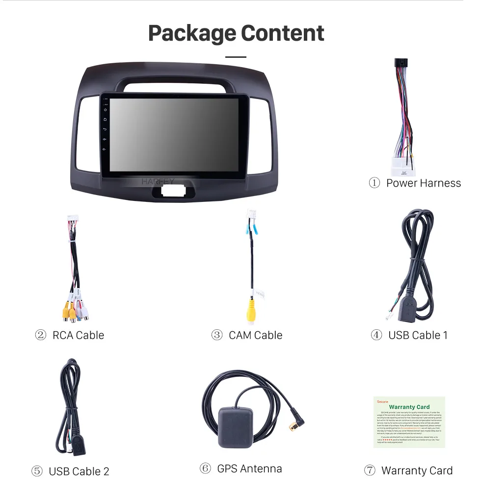 Excellent Harfey 9" Android 8.1 GPS Navi Car Stereo For Hyundai Elantra 2007 2008 2009 2010 2011 car Multimedia Player WIFI AUX 18