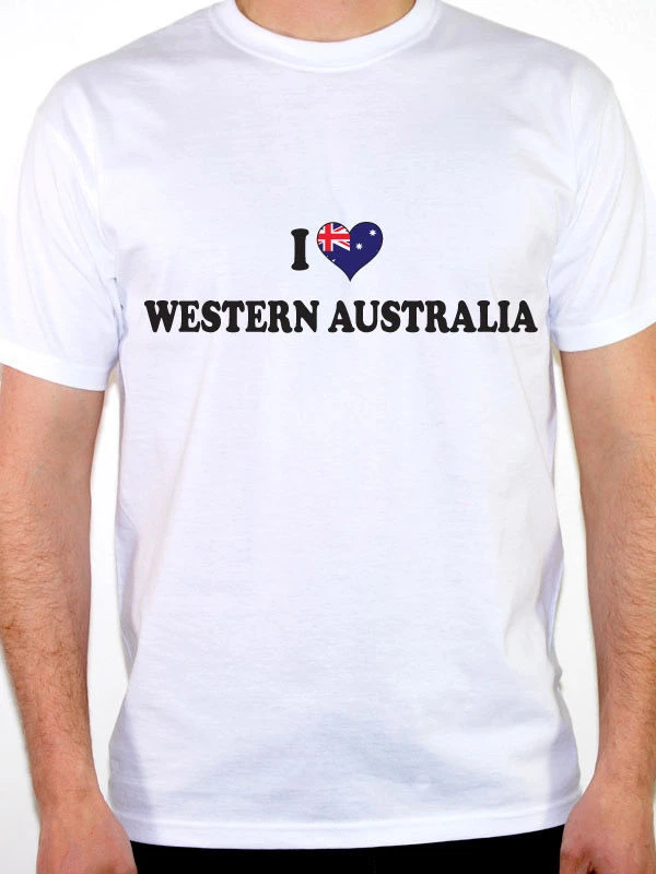 Diseño personalizado T crew Masajeadores de cuello manga corta Navidad hombre I love Australia Occidental corazón bandera Australia camisa|designer t shirt|t shirtt shirt design -