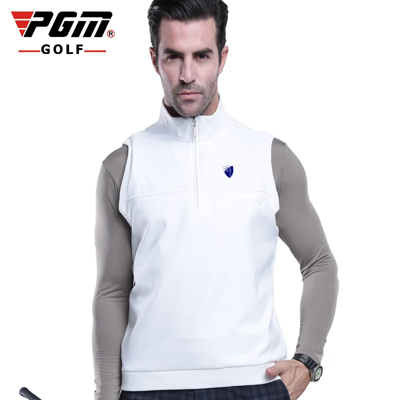 Pgm гольф куртки мужские ветрозащитный жилет дышащий мужской жилет утепленная куртка без рукавов спортивная одежда D0513 - Цвет: Белый