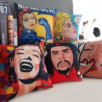 

European Star pillow ,Cech Guevara Monroe Pillow cushion ,Linen pillowcase,sofa cushions home decorative Pillows