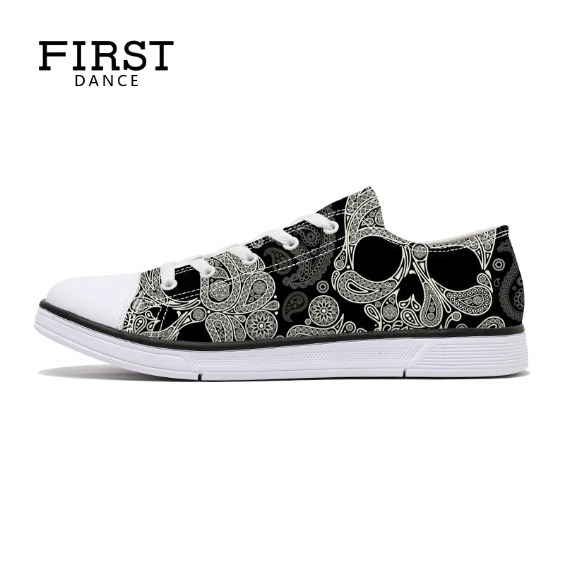 FIRST-DANCE-Girls-Classic-Canvas-Shoes-Animal-Custom-3D-Printed-Women-Flats-Students-Casual-Skull-Shoes