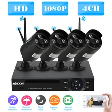 KKmoon 4CH 1080P Беспроводной NVR комплект Wi-Fi CCTV системы ИК Открытый Водонепроницаемый 720P 1.0MP IP камера P2P видеонаблюдения