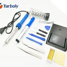 14 в 1 Электрический паяльник станция Сварка ремонтные инструменты комплект с железной подставкой припой провода отпайки насос 220 в 60 Вт