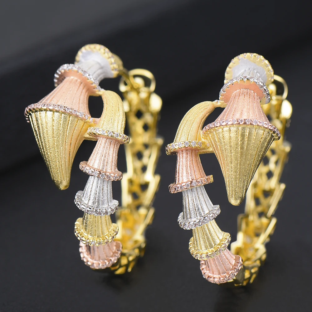 

GODKI 36MM Luxury AAA Cubic Zircon Statement Big Hoop Earrings For Women Wedding DUBAI Bridal Square Circle Hoop Earrings 2019