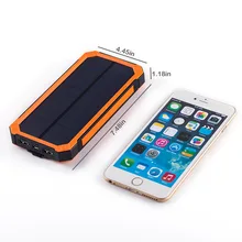 Solar Power Bank Dual USB Power Bank 12000 mAh Waterproof PowerBank Bateria External Portable Solar Panel with LED Burgundy