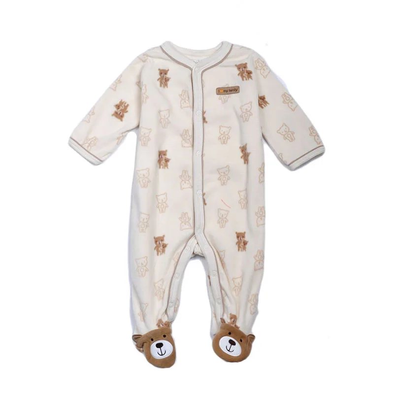 Brand Carter's Baby boy's bear fleece footed pajamas for infant layette