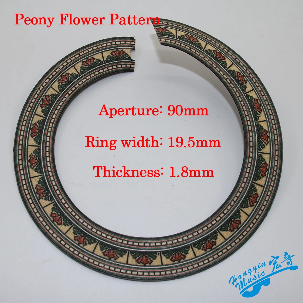 Buy Guitar Circle Sound Hole Peony Fower Pattern Solid