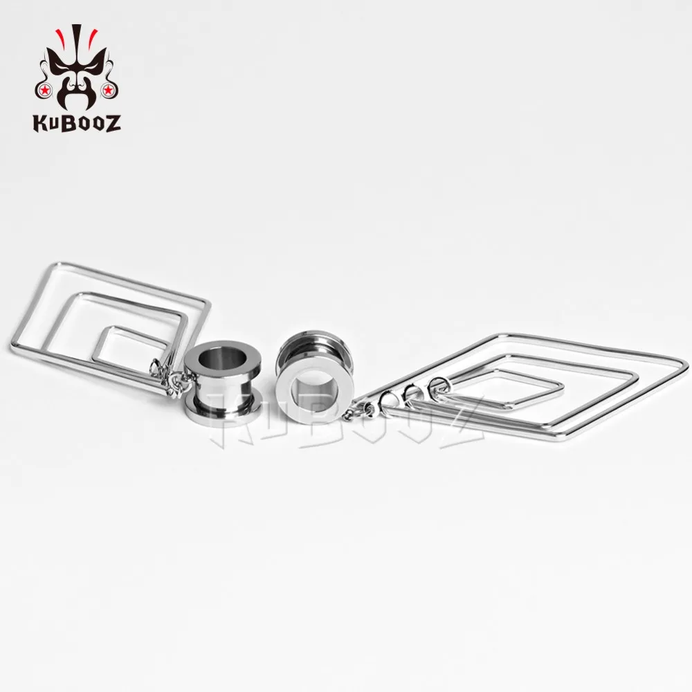 KUBOOZ висячие серьги гвоздики для Пирсинга Ушей туннели из нержавеющей стали с
