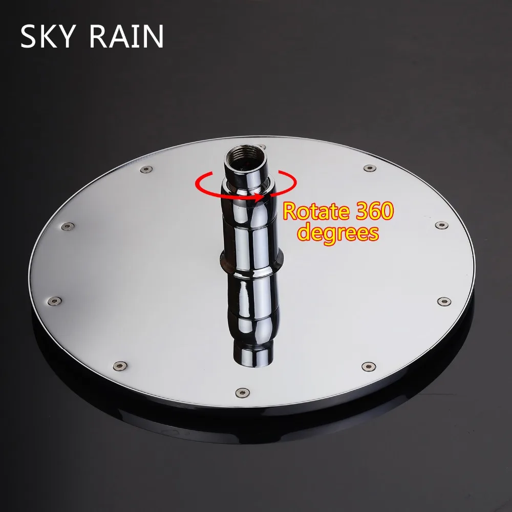 Душевой набор SKY RAIN скрытый светодиодный душ с 10 дюймовой латунной лейкой ручной