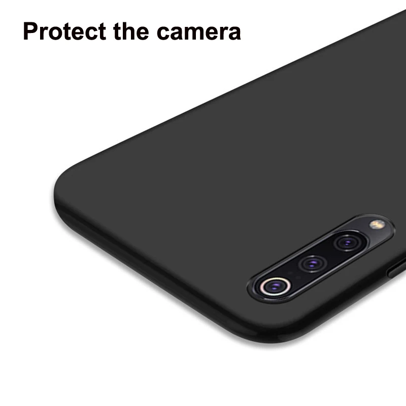 Для xiaomi mi 9 mi 9 Чехол черный цвет мягкий силиконовый тонкий чехол для xiaomi mi 9 mi 9 полный экран черное Закаленное стекло пленка