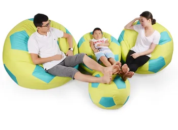 

Cover only No Filler- 90cm diameter world cup football design bean bag chair, living room beanbag sofa recliner, relax lounger