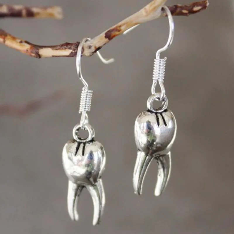 

Design Drop Earrings Teeth Dangle Earring For Women Christmas Gift Fashion Tibetan Silver Vintage Jewelry Party Gift