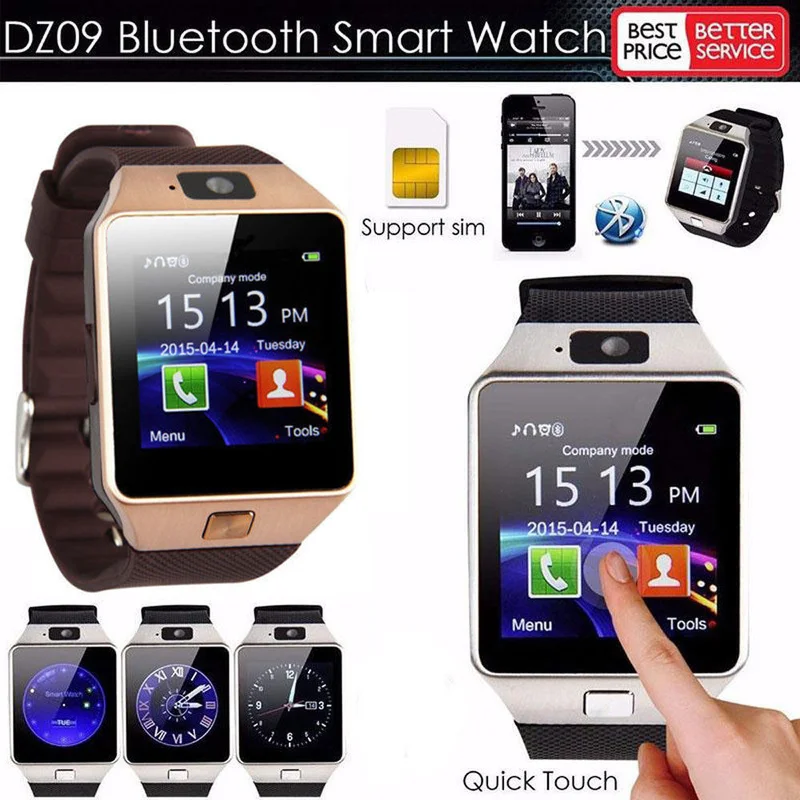 

Bluetooth Smart Watch Smartwatch DZ09 Android Phone Call Relogio 2G GSM SIM TF Card Camera for IPhone Samsung HUAWEI PK GT08 A1