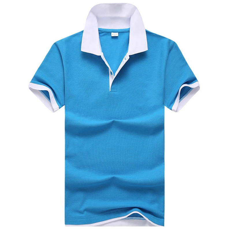 Летние цветные мужские рубашки поло с коротким рукавом повседневные мужские рубашки поло с отворотом однотонные Модные мужские топы