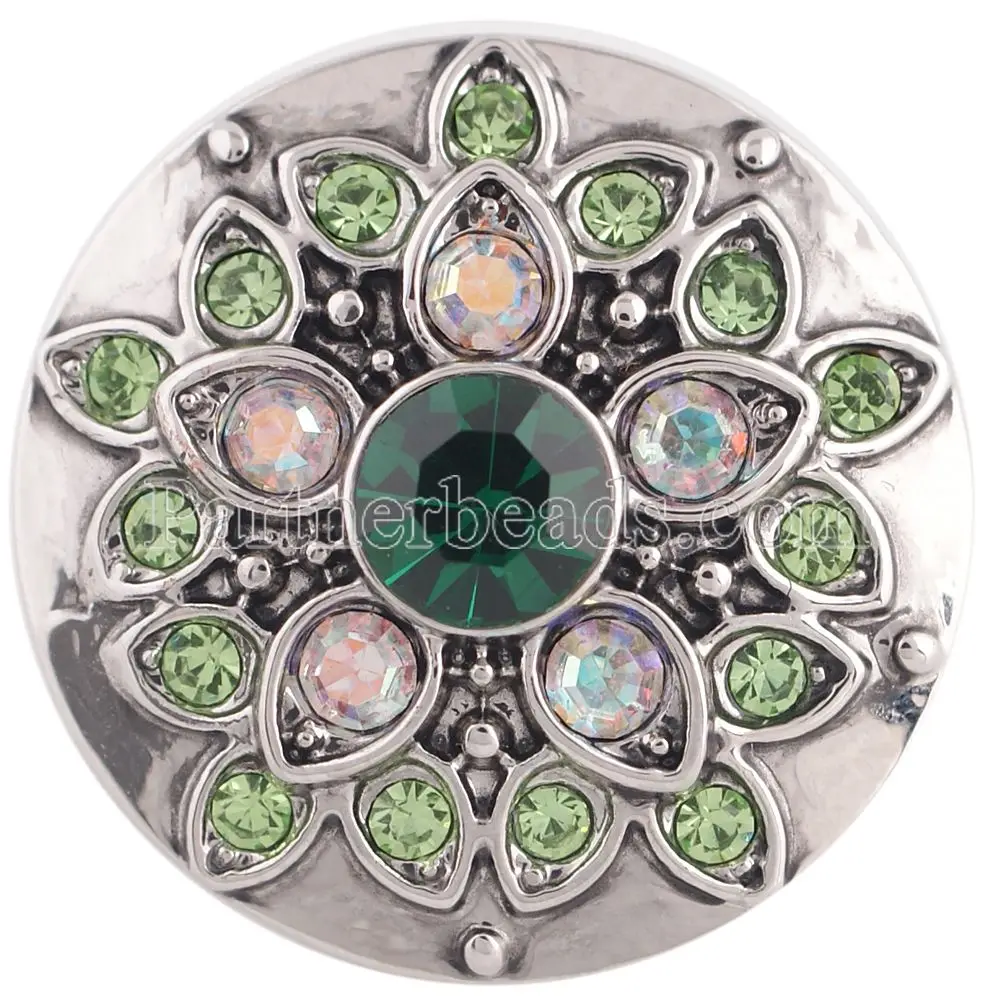 

High Quality 20mm Alloy Fashion Snap Button Bracelet Charm Rhinestone Button Partnerbeads Snaps Jewelry KC5315