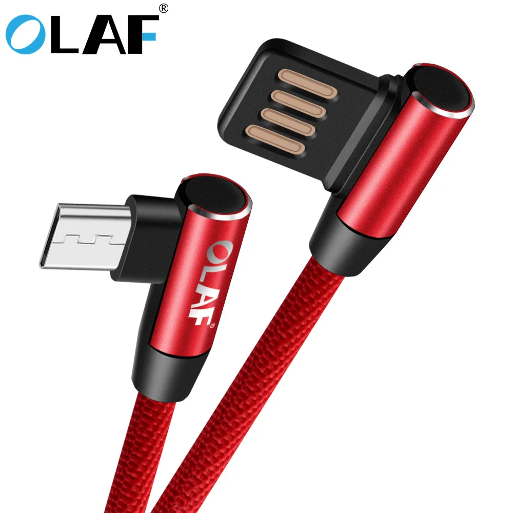 Beste OLAF 90 Graden L Micro usb kabel Voor Samsung galaxy S7 S6 Rand Xiaomi Huawei Android Opladen kabels Voor iPhone X Xs 7 8 Plus 6 s