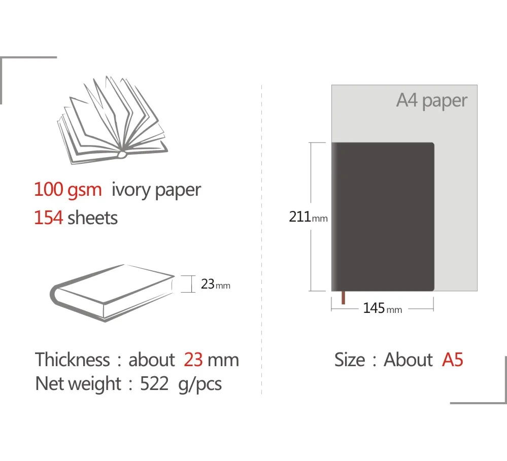 A5 линованный блокнот 154 листов 4 мм сетки дневник записные книжки искусственная кожа книга-блокнот график бумага мягкая обложка