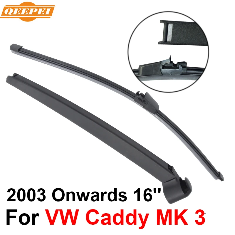 QEEPEI Rear Windscreen Wiper and Arm For VW Caddy MK 3 2003 Onwards 16