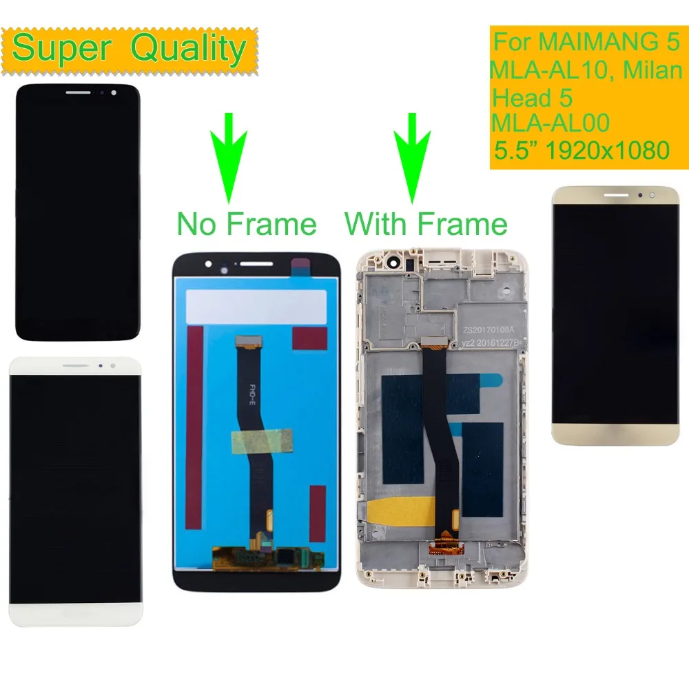 

10Pcs For Huawei MAIMANG 5 LCD Head 5 MLA-AL00 MLA-AL10 MLA-L01 Milan LCD Display Touch Screen Digitizer Assembly LCD With Frame