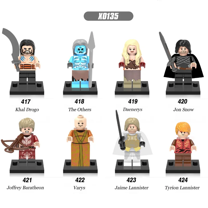 

Super Heroes Game of Thrones Jon Snow Lord Varys Khai Drogo The Others Daenerys Jaime Lannister Building Blocks Kids Toys