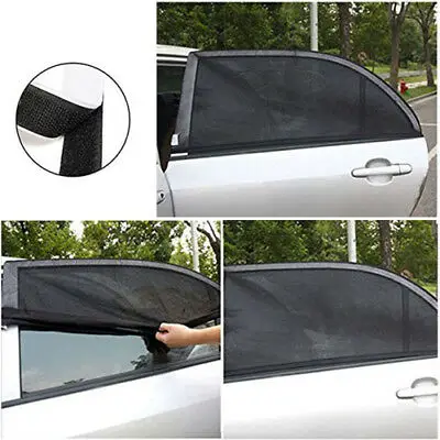 

2pcs Black Car Sun Shade Side Window Sunshade Cover Mesh Visor Shield Screen Solar UV Protection 95*54cm Car Window Protector