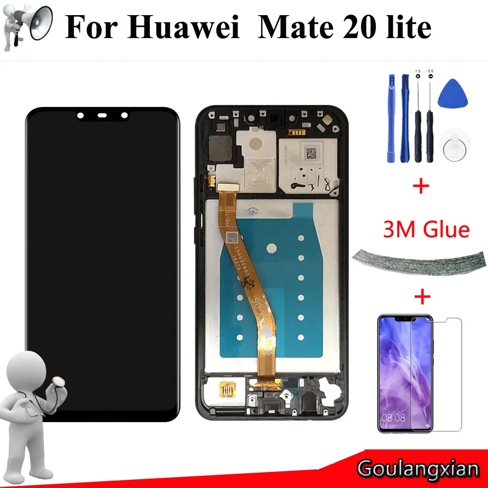 

AAA high quality 6.3 " LCD + Frame For Huawei Mate 20 lite LCD Display + Touch Screen Digitizer Assembly For mate 20lite Replace