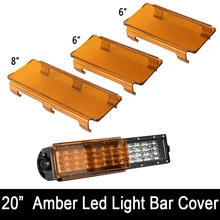 20 inch Snap on Lens covers 2x 6″ + 1×8″ Black Red Green Clear Blue Amber for 120W 22″ LED light bar straight curved ATV SUV 4X4