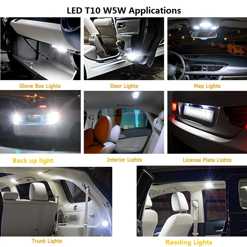 T10 W5W Led 194 автомобильный интерьерный светильник купольный для Чтения номерного