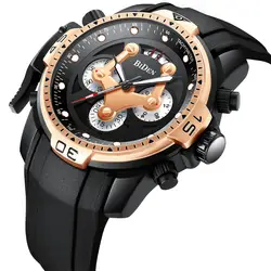 Многофункциональный Байден спортивные мужские наручные часы кварцевые человек часы водонепроницаемые Календарь роскошный мужской часы