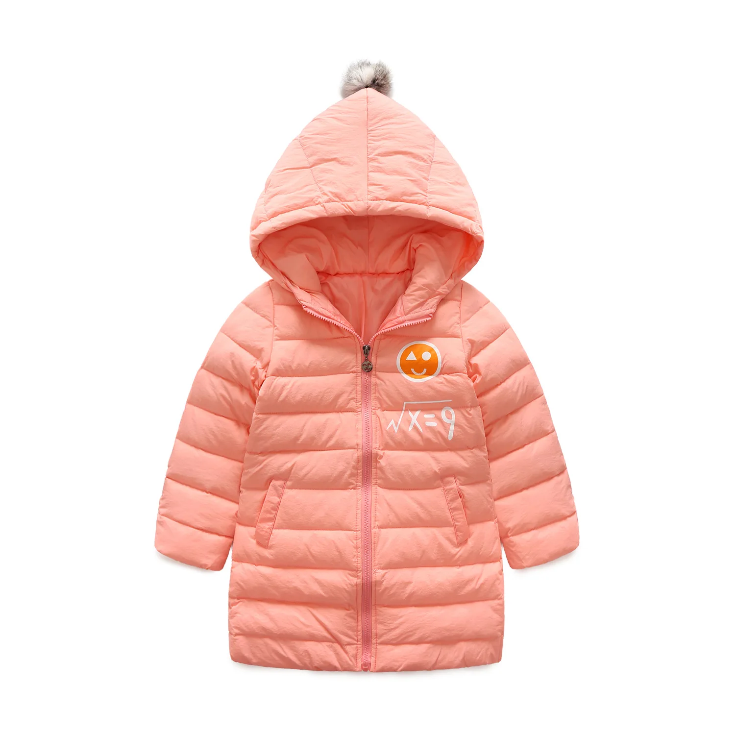 

Girl's New Year Clothing White Duck Down Jacket Male Virgin Tong Smiling Face Printing Children Winter Filling Down Jacket Girls