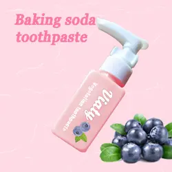 Отбеливающая зубная паста пресс-тип для выпечки Сода зубная паста свежее дыхание черника фруктовый вкус фторид-бесплатно интенсивное