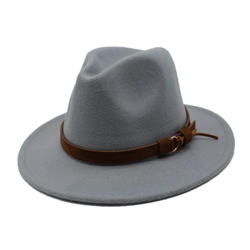 white fedora hat oZyc  Jazz Hat Lady Autumn Winter Hat Women Fedora Hat Men Wide Brim Felt Cap Female Chapeau 100%Wool Cap Male yellow fedora