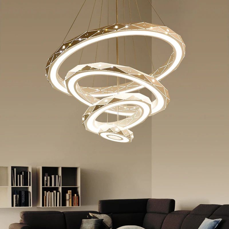 

Circel Rings Modern led Pendant lights for living room Dining Room White Dec AC85-265V Pendant Lamp Fixtures