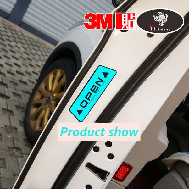 

LS003 Car door OPEN Warning Mark Reflective Safe Caution 3M Car Stickers Decals Motorcycle Bike MOTO GP Motocross Helmet