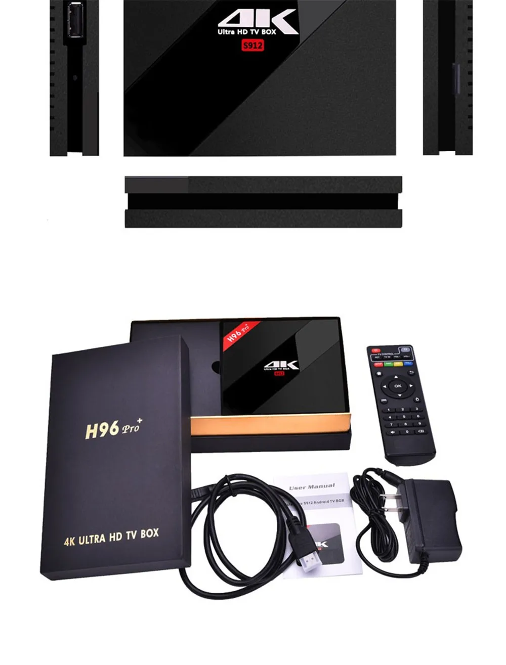 H96 Pro+ ТВ-приставка Amlogic S912 3 ГБ 32 ГБ Восьмиядерный ОС Android 7,1 BT 4,1 2,4 ГГц+ 5,0 ггц WiFi мини ПК медиаплеер смарт-приставка
