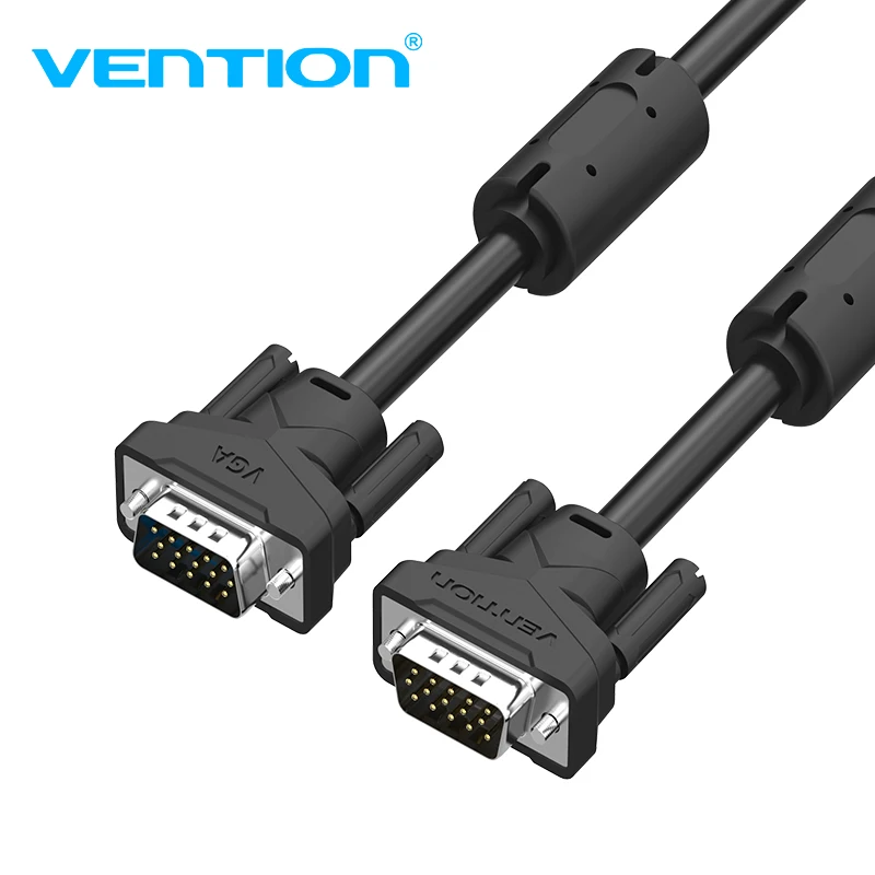 

Vention Projector Extension VGA to VGA Cable with Double Magnets Ring High Premium VGA Black Cabo Male to Male 1m/2m/3m/5m