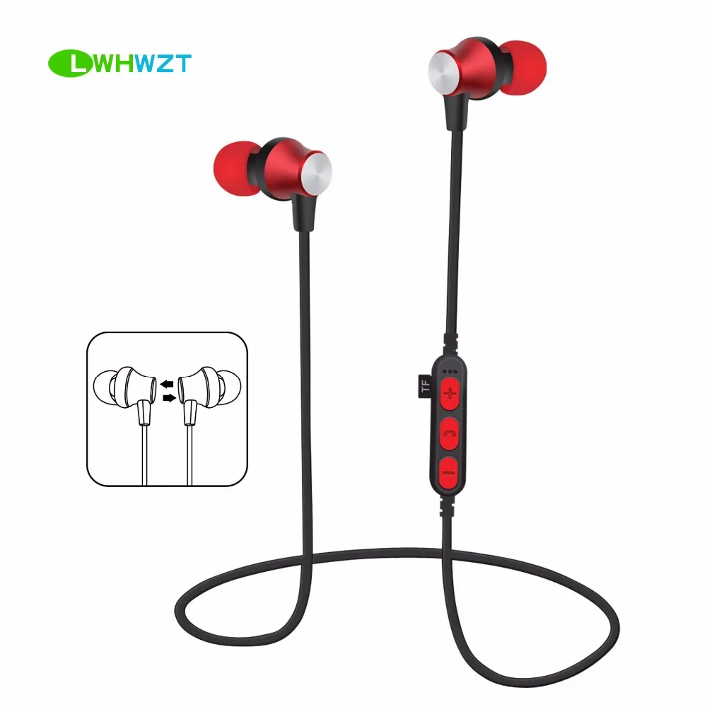 Newest LWHWZT T2 Wireless Headphone Bluetooth Earphone For Phone Neckband sport TF Bluetooth V5 0 for samsung galaxy s9 plus