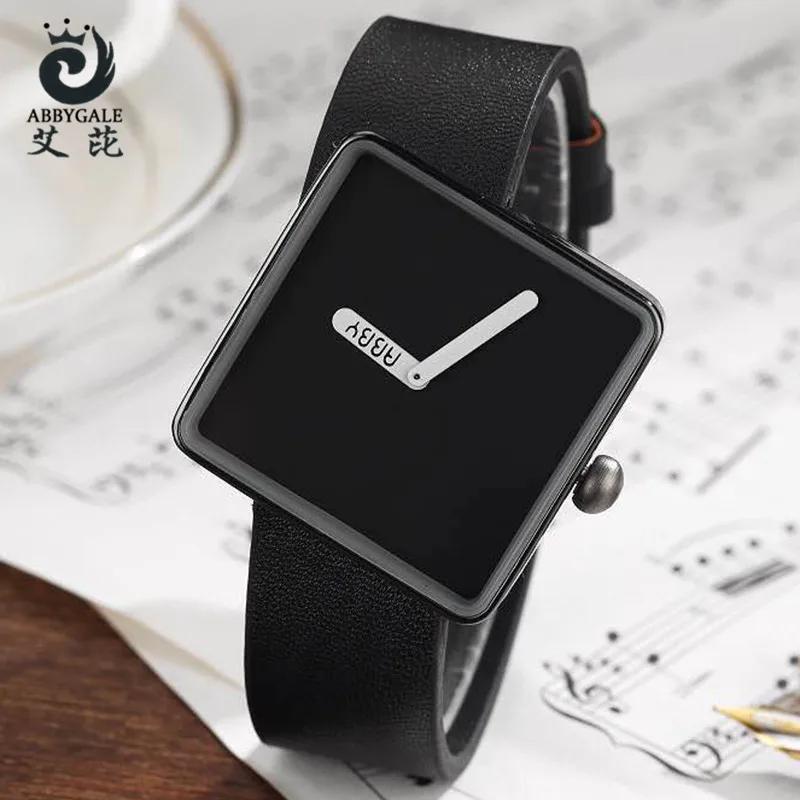 Fashion Extreme Minimalist Watch Women Wrist Watches Ladies Square Quartz Dress Womens Clock Luxury Relogio Feminino Dropship - Цвет: black black