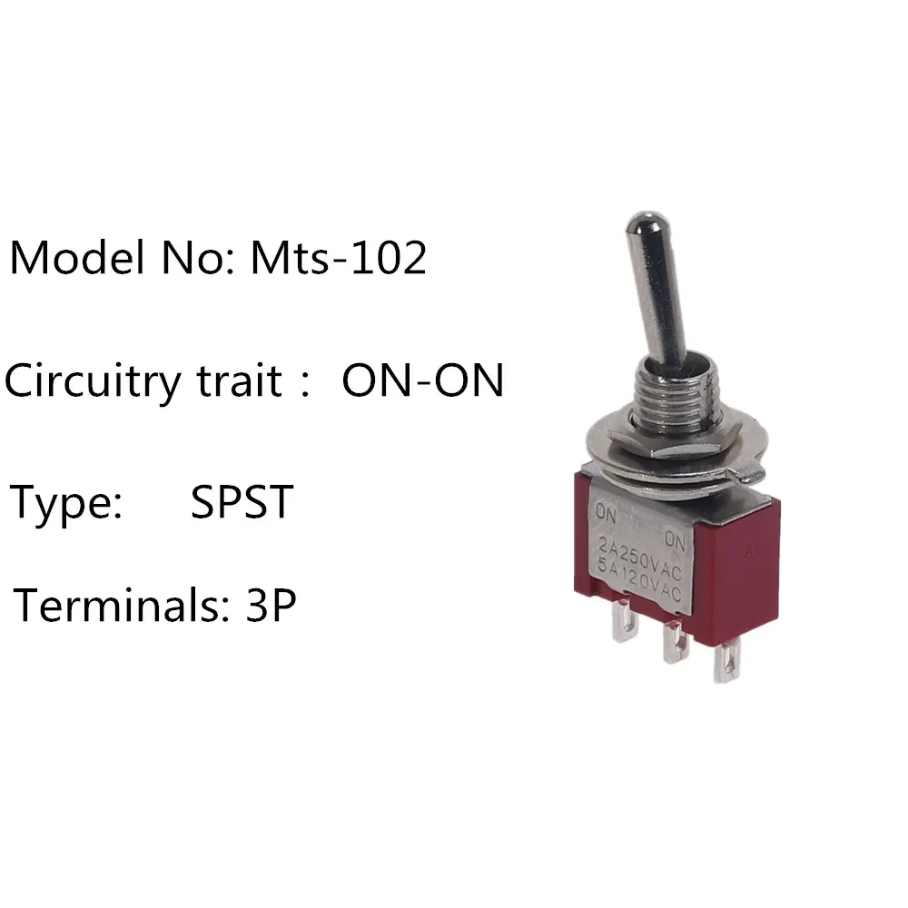 1 шт. миниатюрный тумблер красный Mts-102 MTS-101 MTS-202 MTS-303 MTS-402 250V 2A 125V 5A