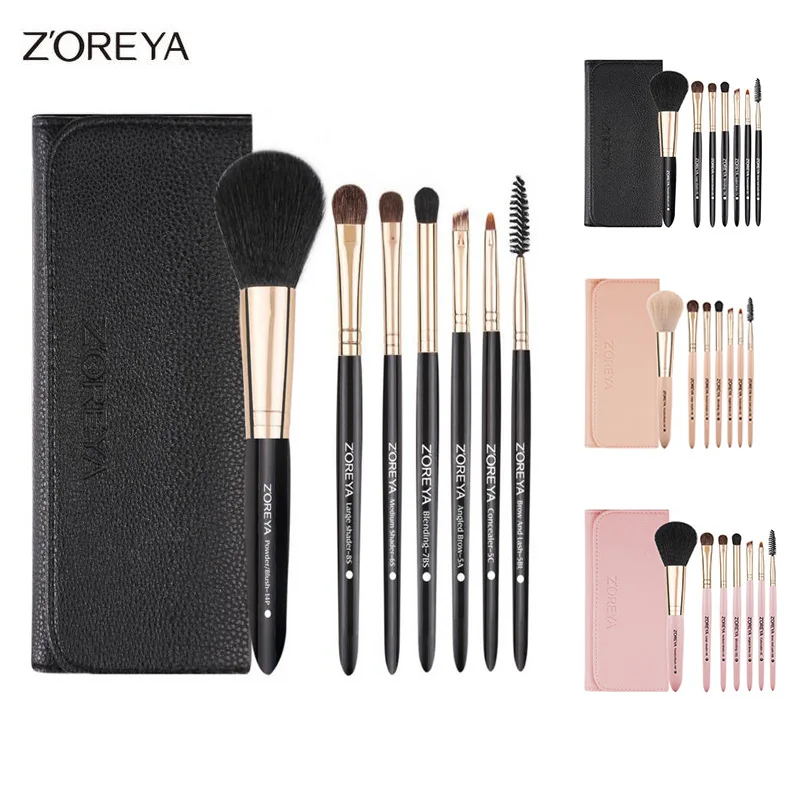 

ZOREYA New 7pcs Makeup Brush Set Powder Eyeshadow Eyebrow Concealer Blush Lip Blending Brush Professional Makeup Brushes