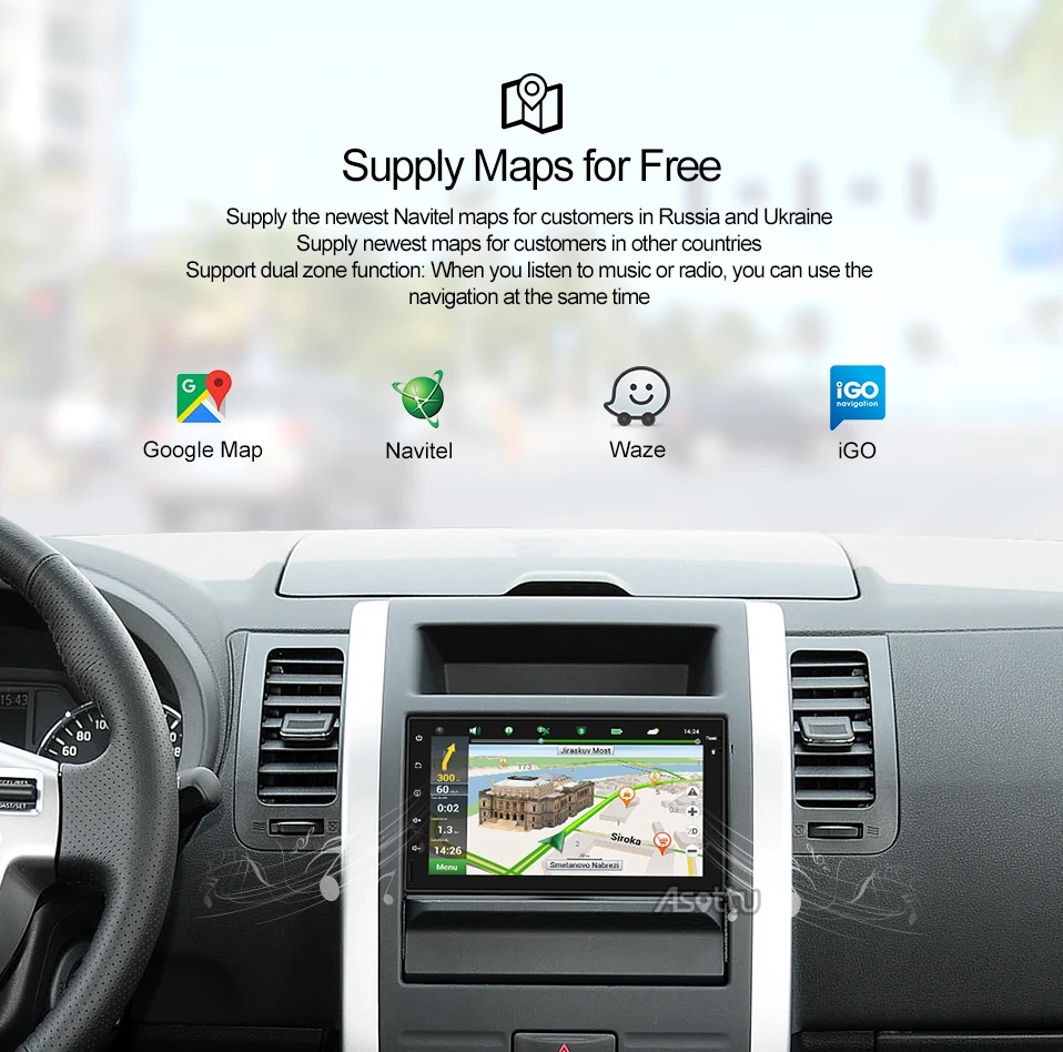 Sale Asottu CWD7060 2G android 8.1 car dvd gps navigation radio video player stereo universal 2 din radio car multimedia player gps 11