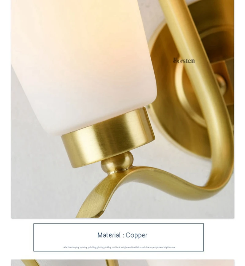 American Style Double Heads Copper H35cm Wall Lamp Bedroom Bedside Lamp Simple Nordic Wall Lights For Living Room Restaurant Hotel (17)