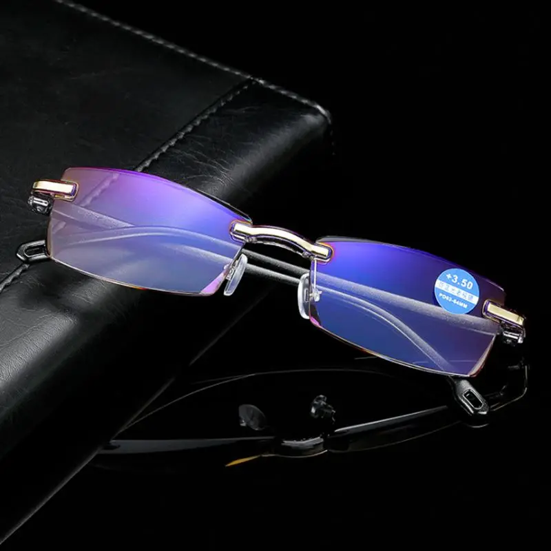 Ultralight Rimless Reading Glasses Clear Lens Unisex Anti-Blu-Ray Radiation Computer Presbyopia Readers+1.0 To+4.0