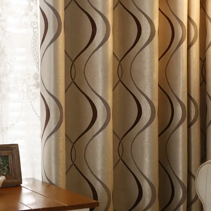 Thick Luxury Wavy Striped Curtain Design for Living Room Bedroom Home